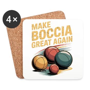An ideal design for any bocce player who wants to play bowls. - Coasters (set of 4) - white - Front