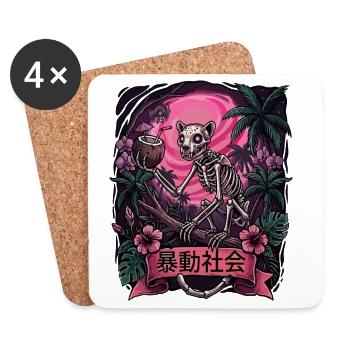 Tropical Skeleton Sunset - Coasters (set of 4) - white - Front