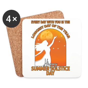 Litha Pagan Summer Solstice Midsummer Midsommar - Coasters (set of 4) - white - Front