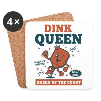 Joueuse de Pickleball Dink Queen Of The Court Queen Of The Court - Dessous de verre (lot de 4) - blanc - Devant
