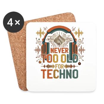 Jamais trop vieux pour le DJ Techno Musik - Dessous de verre (lot de 4) - blanc - Devant