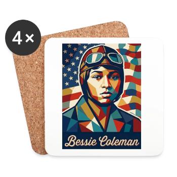 Bessie Coleman - Coasters (set of 4) - white - Front
