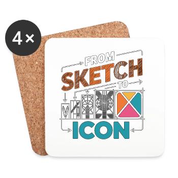 Logo Designer From Sketch To Icon Graphic Designer - Coasters (set of 4) - white - Front