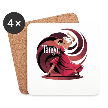 Motif élégant de danse de tango pour les amateurs de danse - Dessous de verre (lot de 4) - blanc - Devant