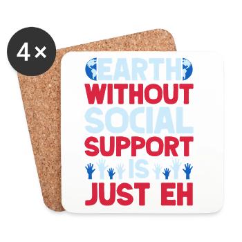 Social Worker Quota Without Is Just Eh Social Work - Coasters (set of 4) - white - Front