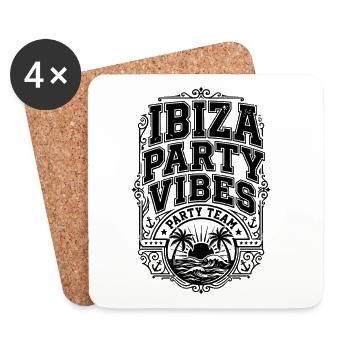 Ambiances de fête à Ibiza - Dessous de verre (lot de 4) - blanc - Devant