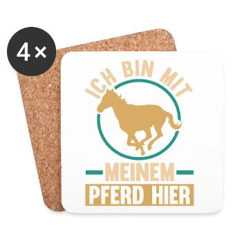 Reiten Pferdeliebhaber Reiterhof Pferde - Untersetzer (4er-Set) - Weiß - Vorne