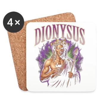 Portrait de Dionysos avec une couronne de feuilles de vigne - Dessous de verre (lot de 4) - blanc - Devant