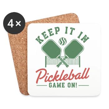 Pickleball Garde ça en jeu Sur un joueur drôle de cornichon - Dessous de verre (lot de 4) - blanc - Devant