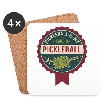Pickleball ist mein Cardio-Pickleball-Spieler - Untersetzer (4er-Set) - Weiß - Vorne