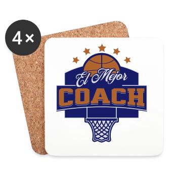 Meilleur entraîneur de basket-ball - Dessous de verre (lot de 4) - blanc - Devant