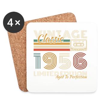 1956 Vintage Retro Birthday Gift - Coasters (set of 4) - white - Front