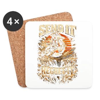 Dirtbike Dirt Bike Motocross Send It Or Regret It - Coasters (set of 4) - white - Front
