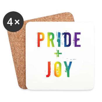 Pride Joy Rainbow LGBTQ Typography Design - Untersetzer (4er-Set) - Weiß - Vorne