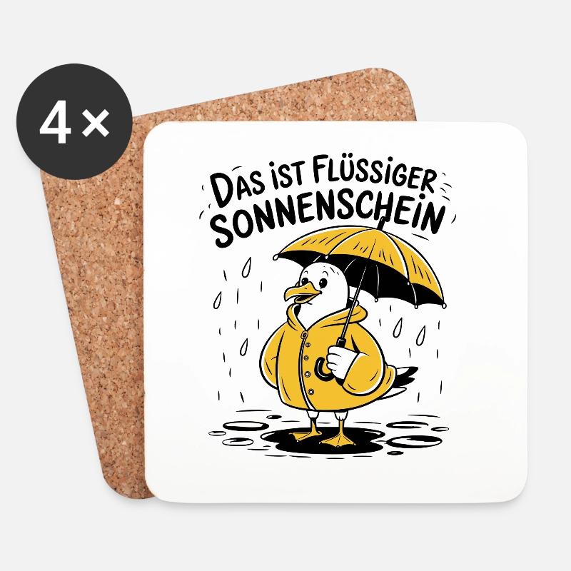  Das Ist Flüssiger Sonnenschein Lustige Möwe Im - Untersetzer (4er-Set) - Weiß