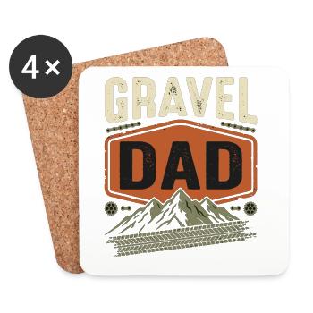 Gravel Dad Bike Dad Biker Gift - Coasters (set of 4) - white - Front