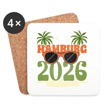 Hambourg 2026 - Dessous de verre (lot de 4) - blanc - Devant