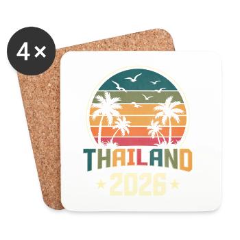 Thailand 2026 - Untersetzer (4er-Set) - Weiß - Vorne