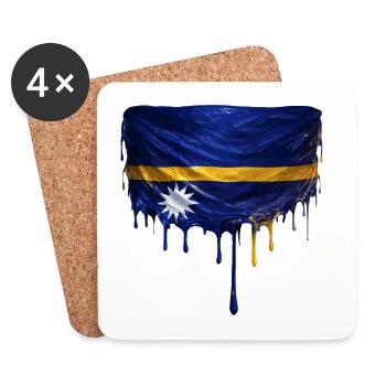 Art de la chute du drapeau Nauru - Dessous de verre (lot de 4) - blanc - Devant