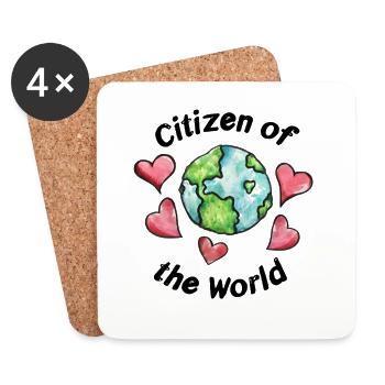 Citizen of the World - Coasters (set of 4) - white - Front