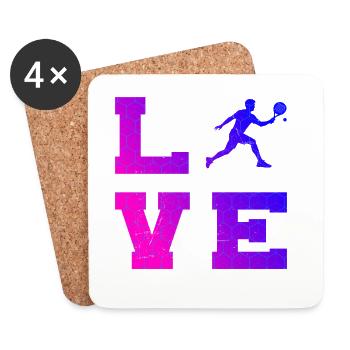 Padel doubles fans and padel rules go together - Coasters (set of 4) - white - Front