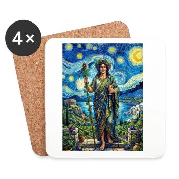 Dionysos Sternennacht - Untersetzer (4er-Set) - Weiß - Vorne