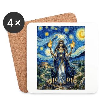 Hekate Sternennacht - Untersetzer (4er-Set) - Weiß - Vorne