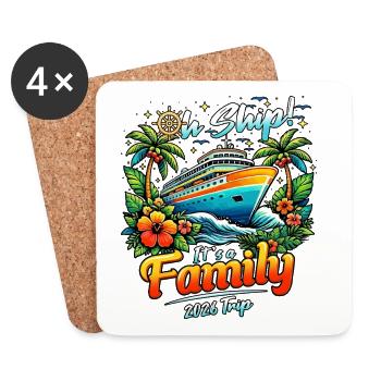 Family Trip 2026 Cruise Cruising - Coasters (set of 4) - white - Front