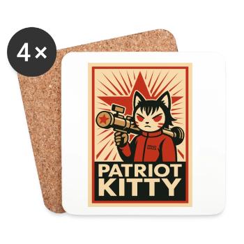 Patriot Kitty Rocket Art - Coasters (set of 4) - white - Front