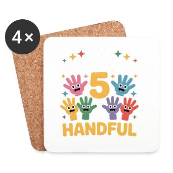 Im Officially A Handful 5. Geburtstag - Untersetzer (4er-Set) - Weiß - Vorne