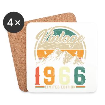 1966 Vintage Retro Geburtstagsgeschenk - Untersetzer (4er-Set) - Weiß - Vorne