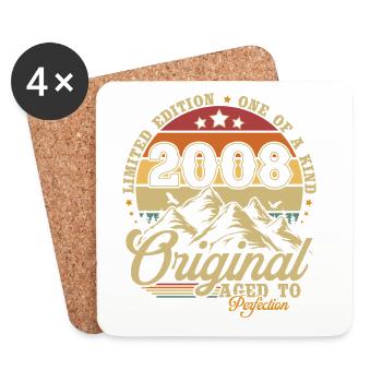 Original 2008 vintage birthday gift - Coasters (set of 4) - white - Front