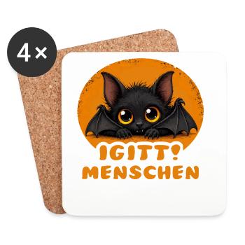 Lustige Igitt ! Menschen Fledermaus - Untersetzer (4er-Set) - Weiß - Vorne