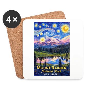 Mount Rainier National Park, Washington - Coasters (set of 4) - white - Front