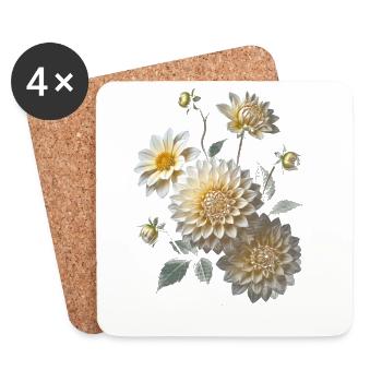 Crème magique de dahlia - Dessous de verre (lot de 4) - blanc - Devant