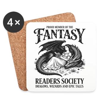 Lecteurs de fantasy Dragons and Mages - Dessous de verre (lot de 4) - blanc - Devant