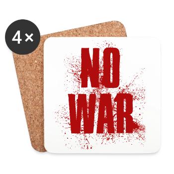 PAS DE GUERRE – Déclaration pour la paix contre la guerre - Dessous de verre (lot de 4) - blanc - Devant