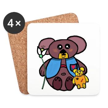Teddy Teddy Bears Kids Child Bear - Coasters (set of 4) - white - Front