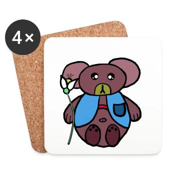 Teddy Teddy Bear Kids Child Bear Bears - Coasters (set of 4) - white - Front