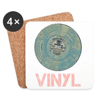 Disque vinyle pour Retro Disco Vintage Friends - Dessous de verre (lot de 4) - blanc - Devant