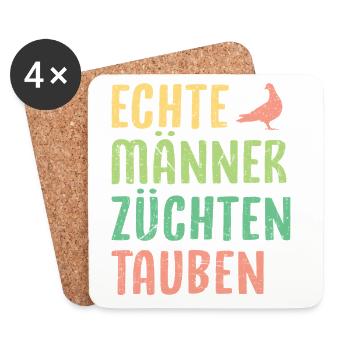Taubenzüchter Spruch Lustig Taubenflüsterer - Untersetzer (4er-Set) - Weiß - Vorne