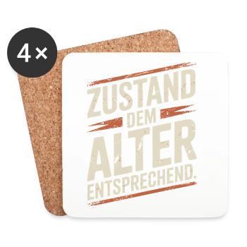 Zustand Dem Alter Entsprechend Oldtimer Geburtstag - Untersetzer (4er-Set) - Weiß - Vorne
