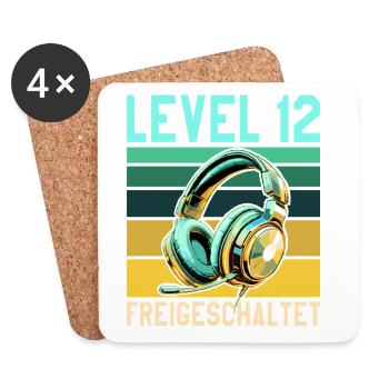 11. Geburtstag Junge Mädchen Gamer Level 11 - Untersetzer (4er-Set) - Weiß - Vorne