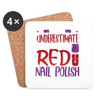 Nageldesigner Nageldesignerin Kosmetik Nagelstudio - Untersetzer (4er-Set) - Weiß - Vorne