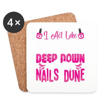 Nageldesigner Nageldesignerin Kosmetik Nagelstudio - Untersetzer (4er-Set) - Weiß - Vorne