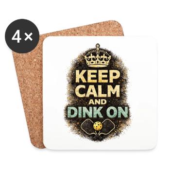 Stay calm: Dink at pickleball - Coasters (set of 4) - white - Front