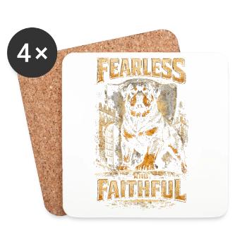 Chien Rottweiler - Dessous de verre (lot de 4) - blanc - Devant