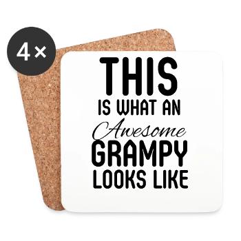 This Is What An Awesome Grampy Looks - Coasters (set of 4) - white - Front