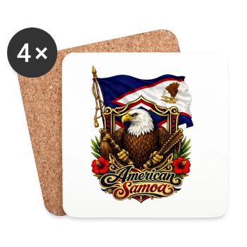 Eagle Flag of American Samoa - Coasters (set of 4) - white - Front