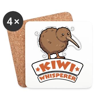 Kiwi Whisperer Neuseeländer Kiwi-Vogel - Untersetzer (4er-Set) - Weiß - Vorne
